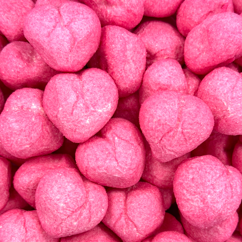 Pink Strawberry Mallow Hearts
