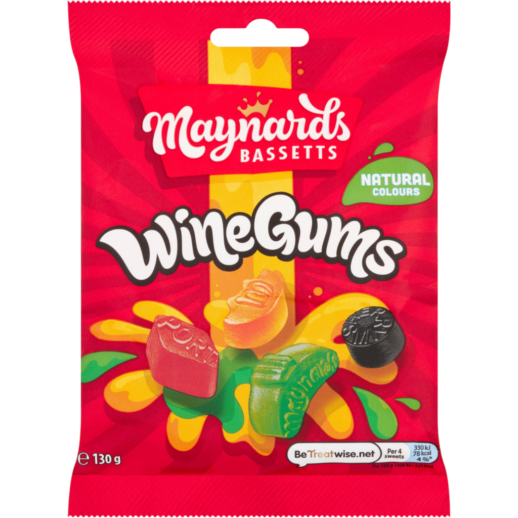 Maynards Bassetts Wine Gums Sweets Bag - 4.58oz (130g)