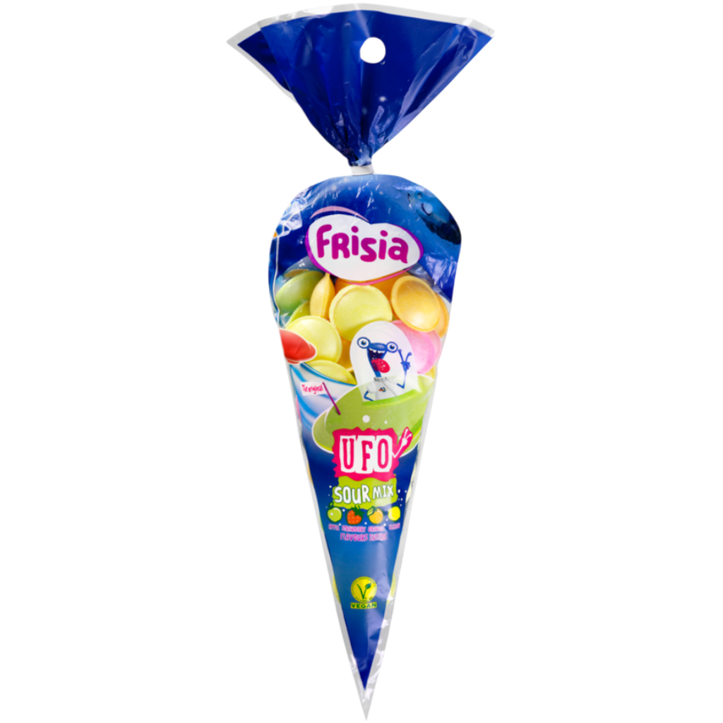 Frisia Sour Fruit Flavoured Flying Saucers Cone Bag - 1.58oz (45g)