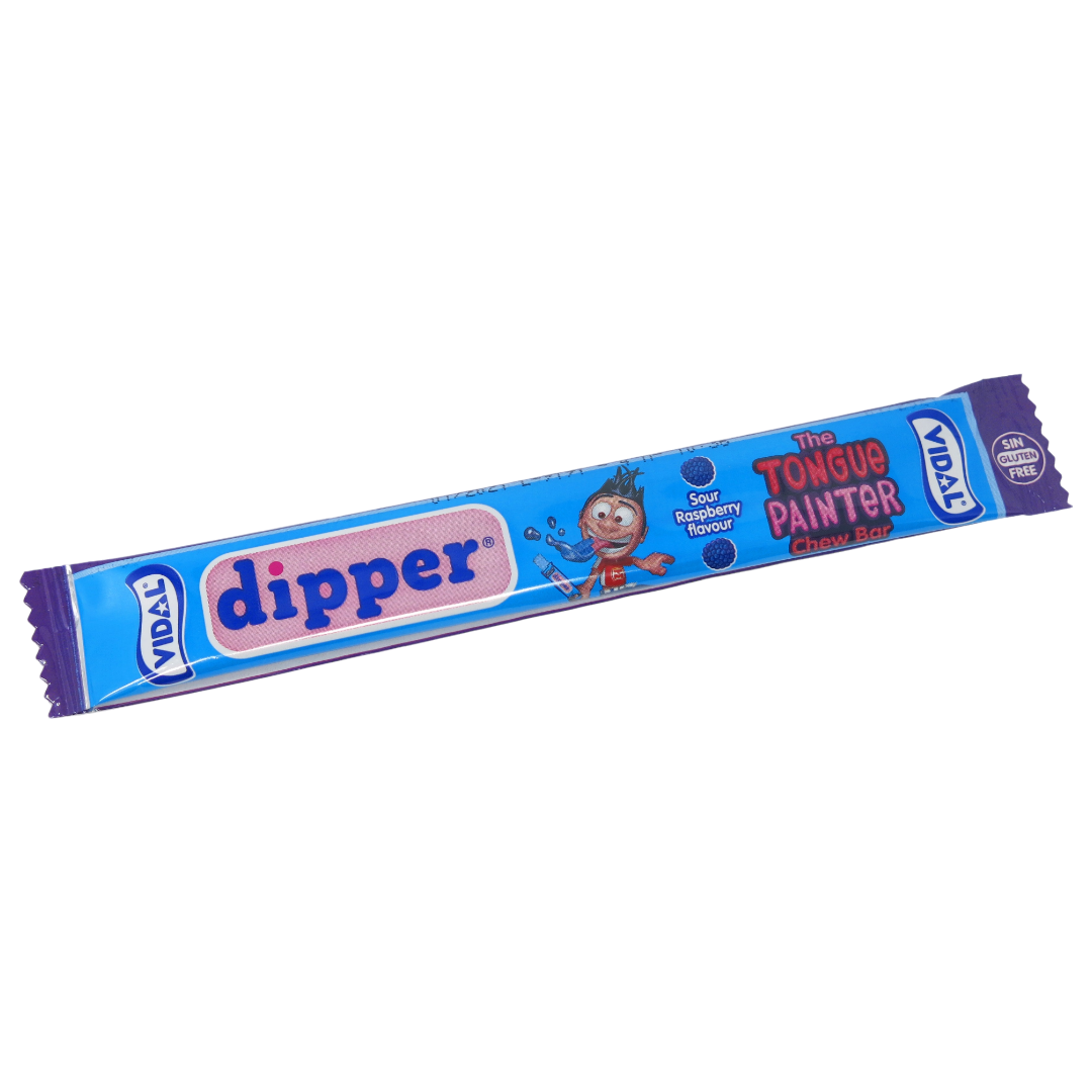 Vidal Dipper Tongue Painter Sour Raspberry Chew Bar (SINGLE) - 0.37oz (10.5g)