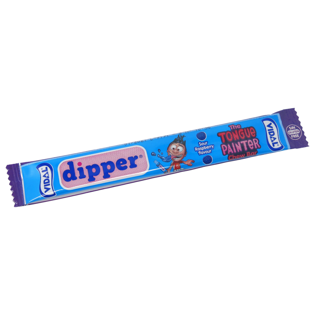 Vidal Dipper Tongue Painter Sour Raspberry Chew Bar (SINGLE) - 0.37oz (10.5g)