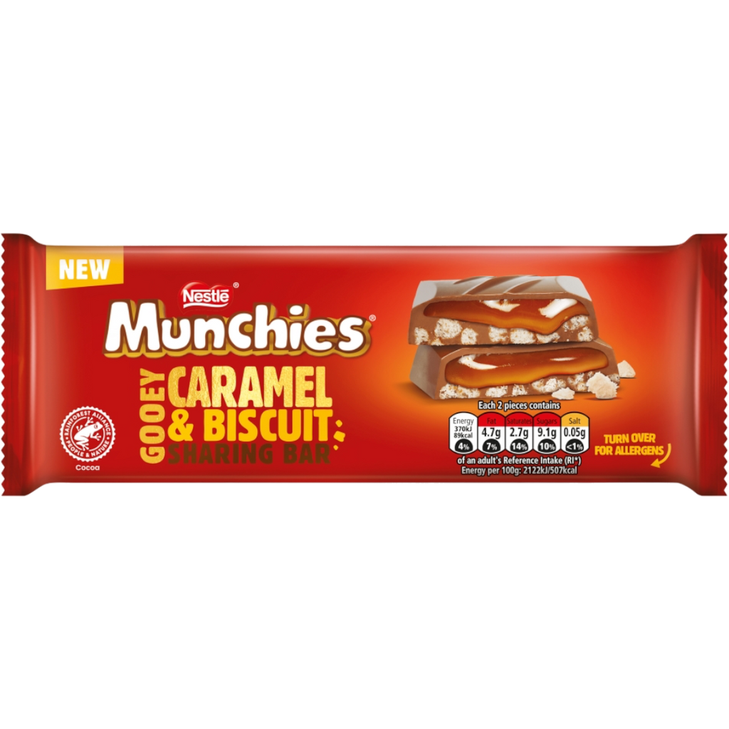 Munchies Caramel and Biscuit Chocolate Sharing Bar - 3.06oz (87g)