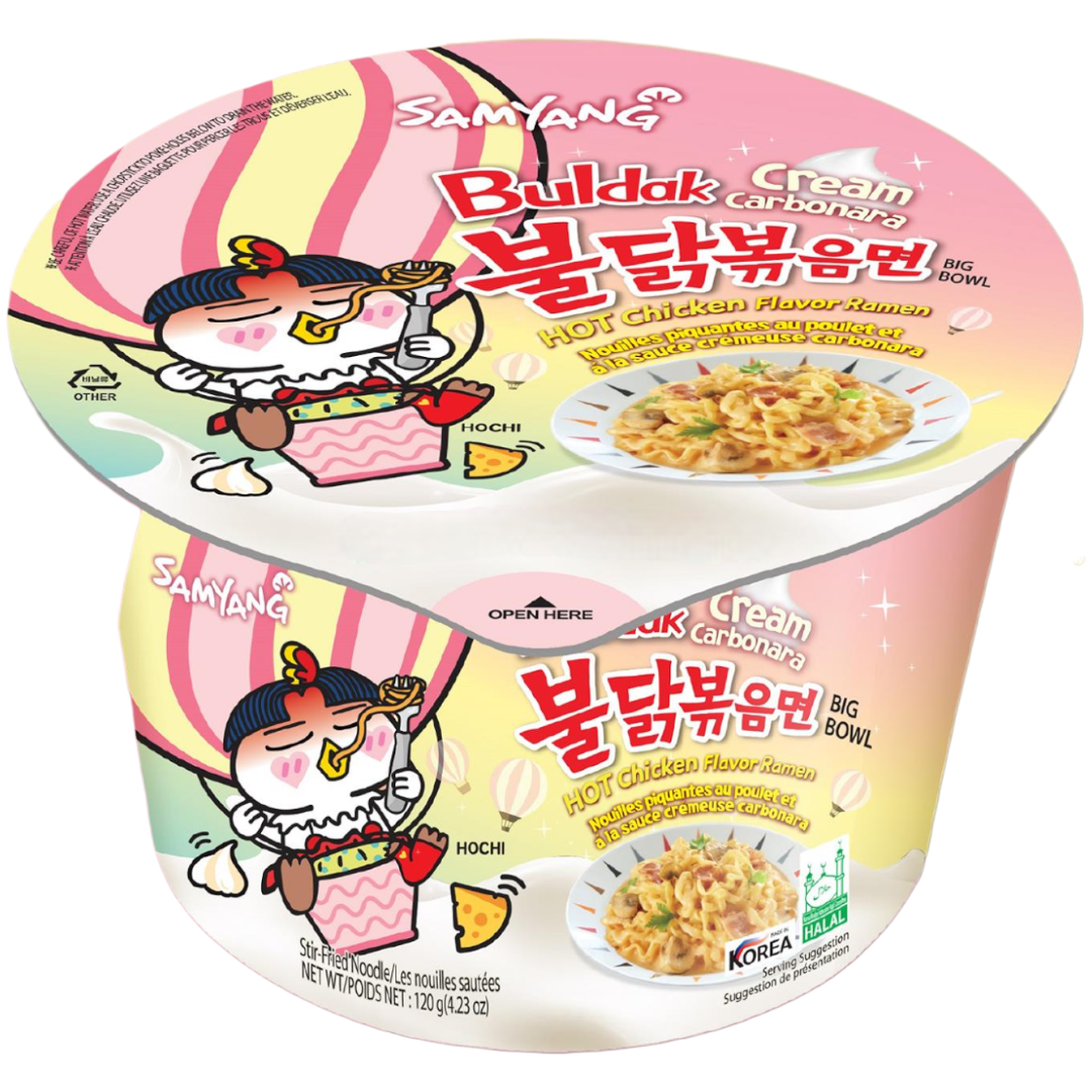 Samyang Buldak Cream Carbonara Flavour Ramen Big Bowl - 3.7oz (105g)