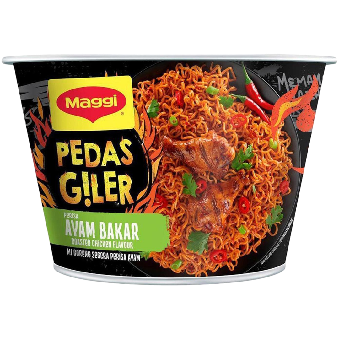 Maggi Crazy Spicy Pedas Giler Roasted Chicken Instant Noodles Big Bowl ...