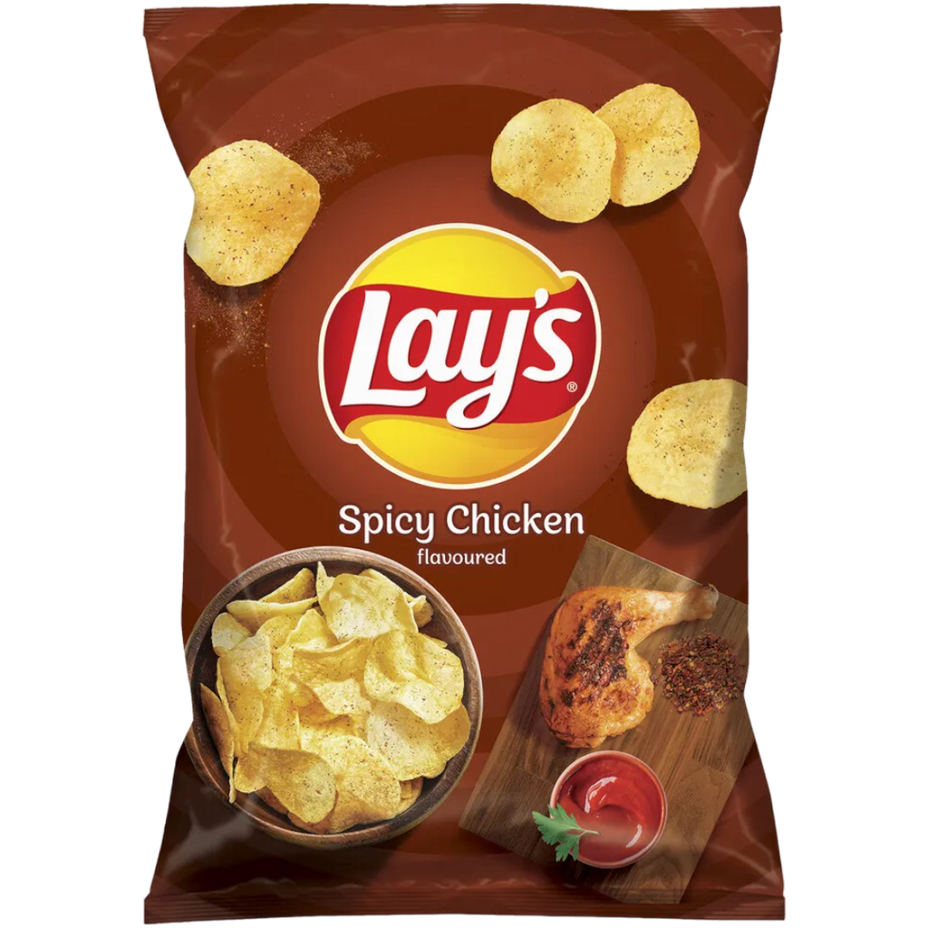 Lay's Spicy Chicken Flavoured Potato Crisps - 4.6oz (130g)