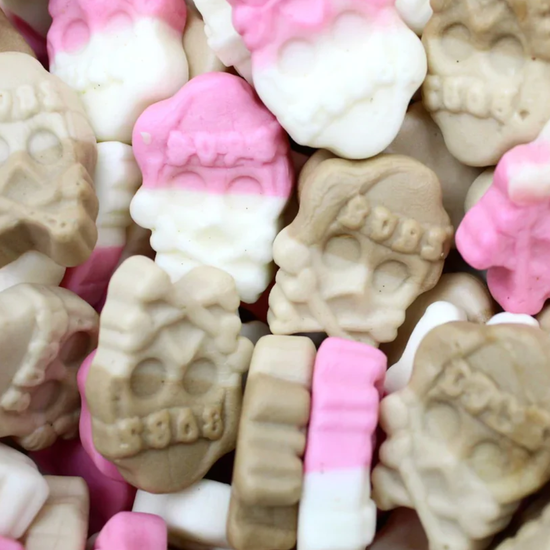 BUBS Julmust & Butterscotch-Raspberry Skulls (Swedish)