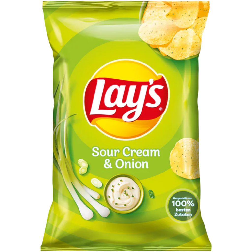 Lay's Sour Cream & Onion Potato Chips (European) - 5.29oz (150g)