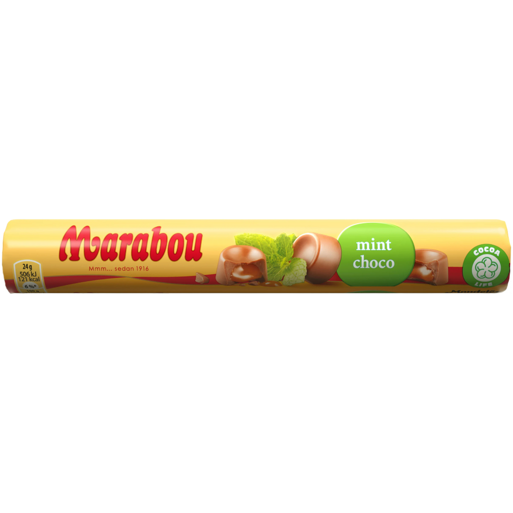 Marabou Mjolkchokladrulle Mint (Milk Choc Roll with Mint) (Sweden) - 2.75oz (78g)