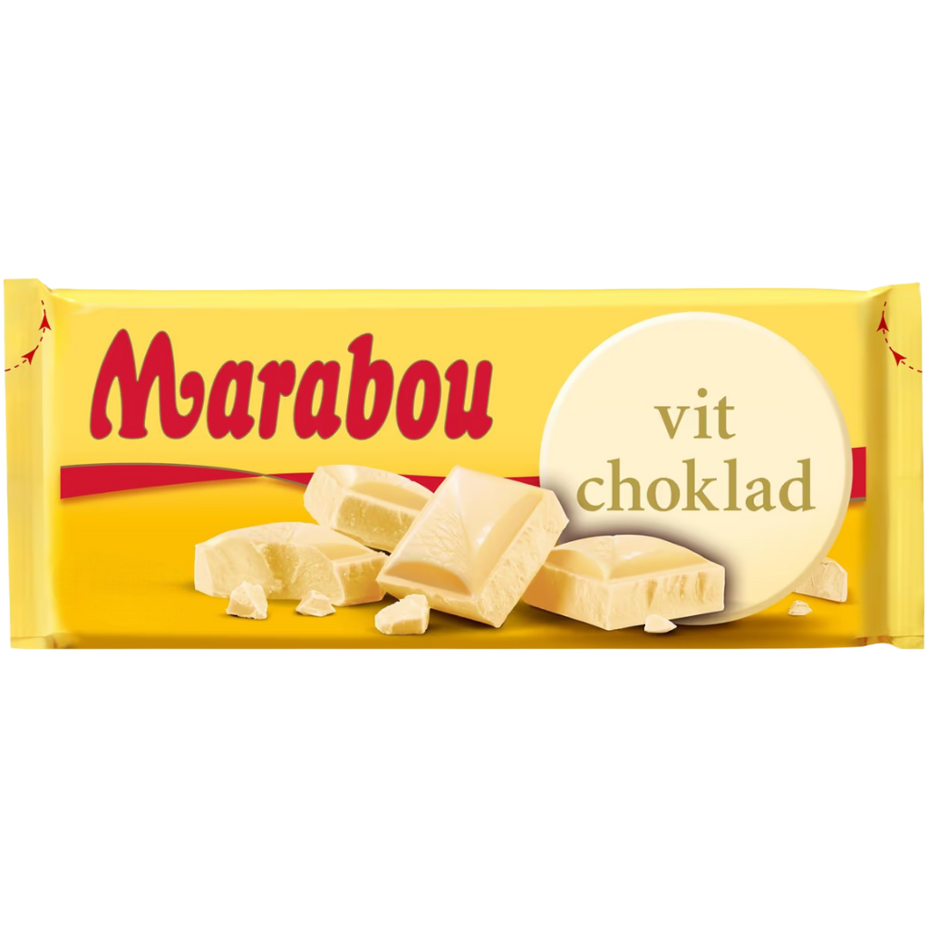 Marabou Vit Choklad (White) Chocolate Block (Sweden) - 6.35oz (180g)