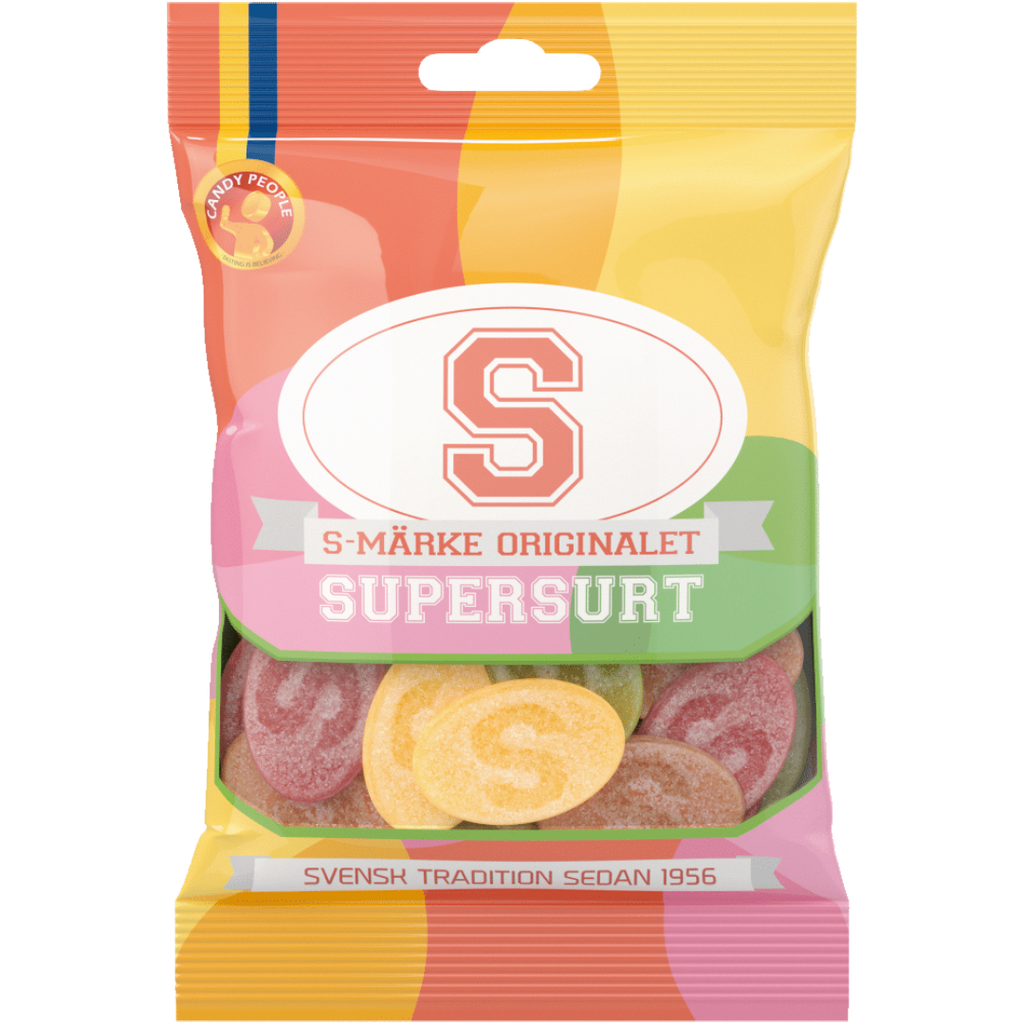 S-Märke Supersurt (Super Sour Ovals) Peg Bag (Sweden) - 2.82oz (80g)