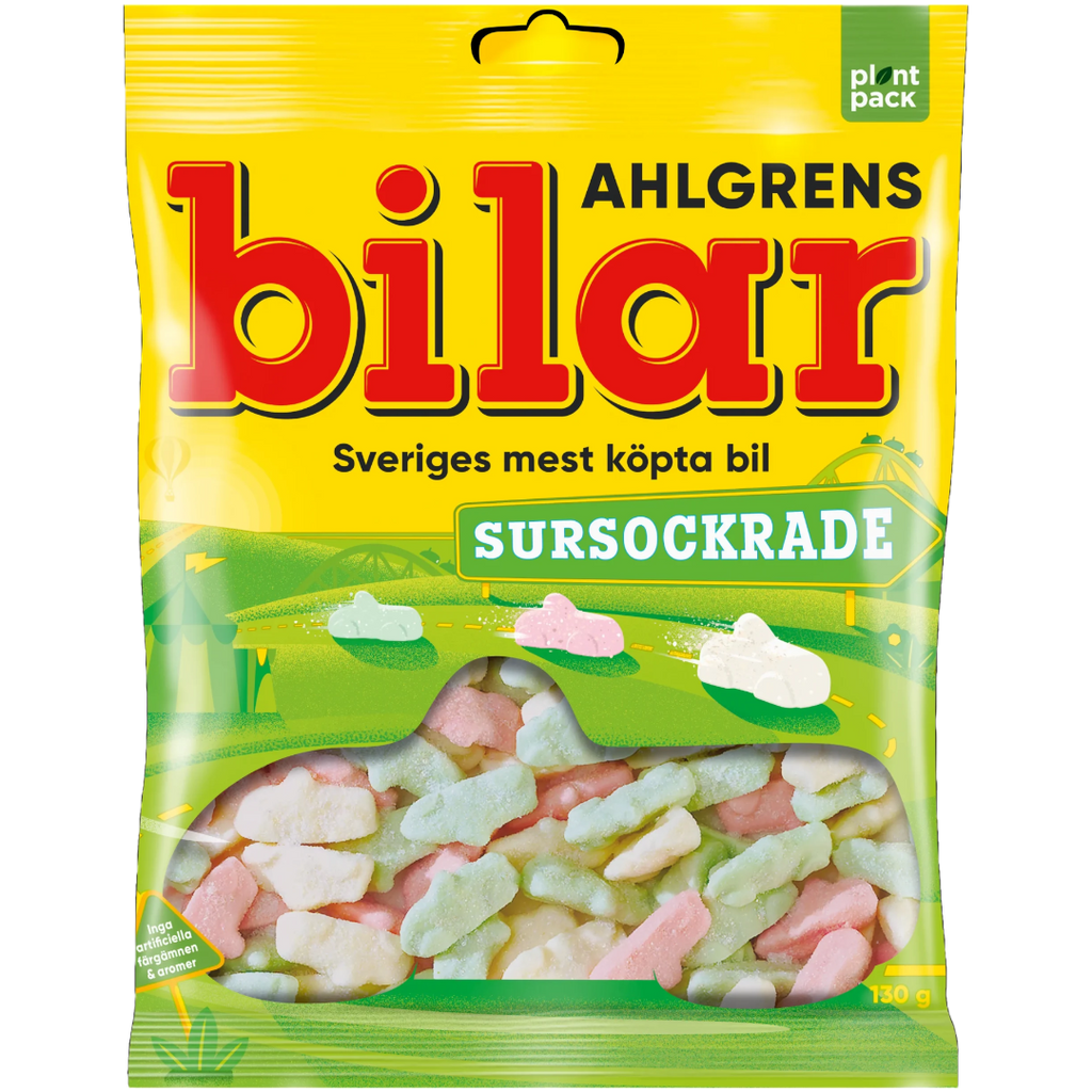Ahlgrens Bilar Sursockrade (Sour Fruity Foam Cars) (Swedish) - 3.5oz (100g)