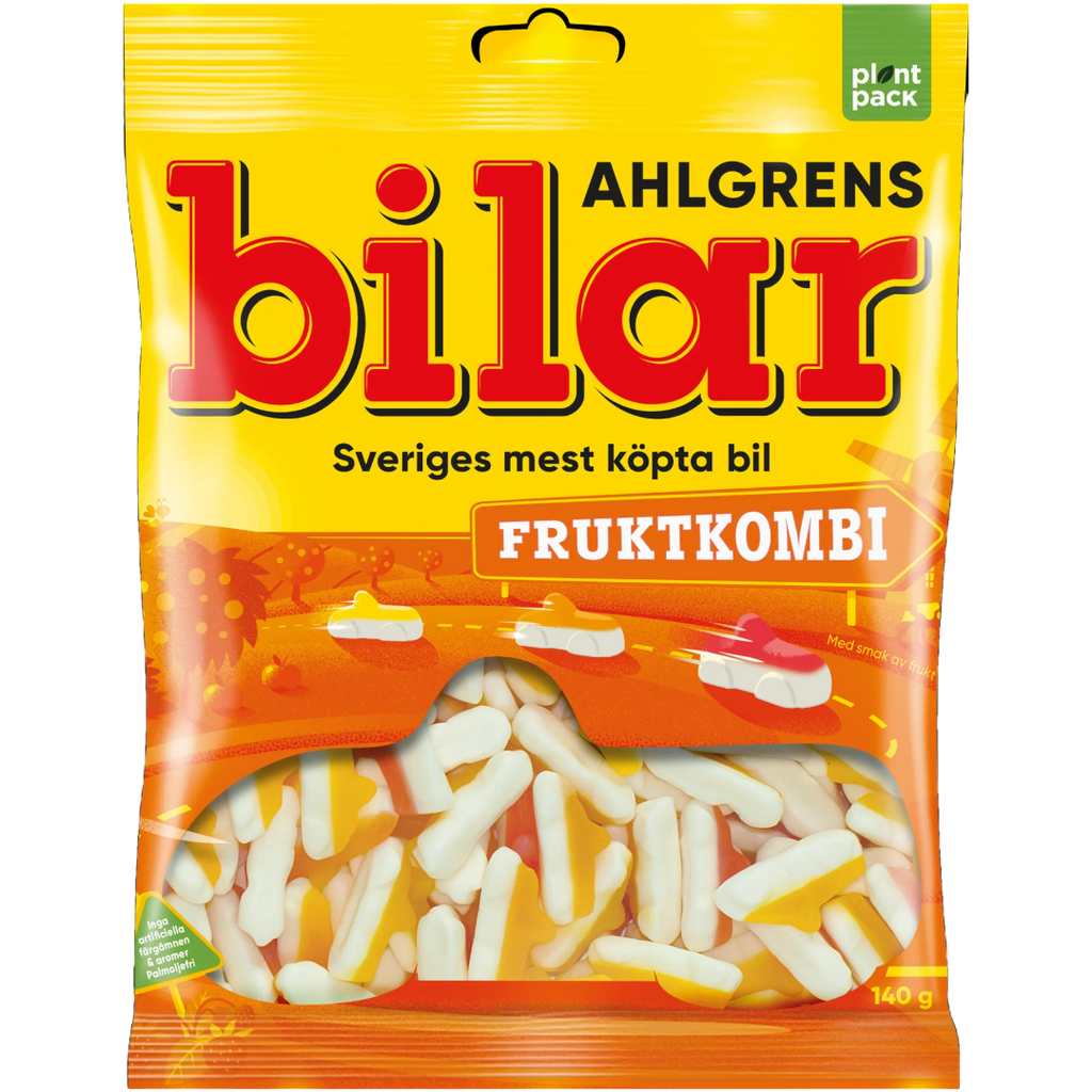 Ahlgrens Bilar Fruktkombi (Fruity Gummy & Foam Cars) (Swedish) - 4.4oz (125g)