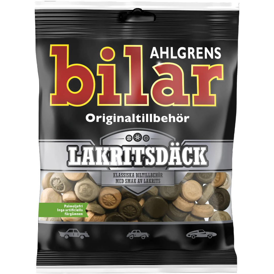 Ahlgrens Bilar Lakritsdäck (Liquorice Car Tyres) (Swedish) - 3.9oz (110g)