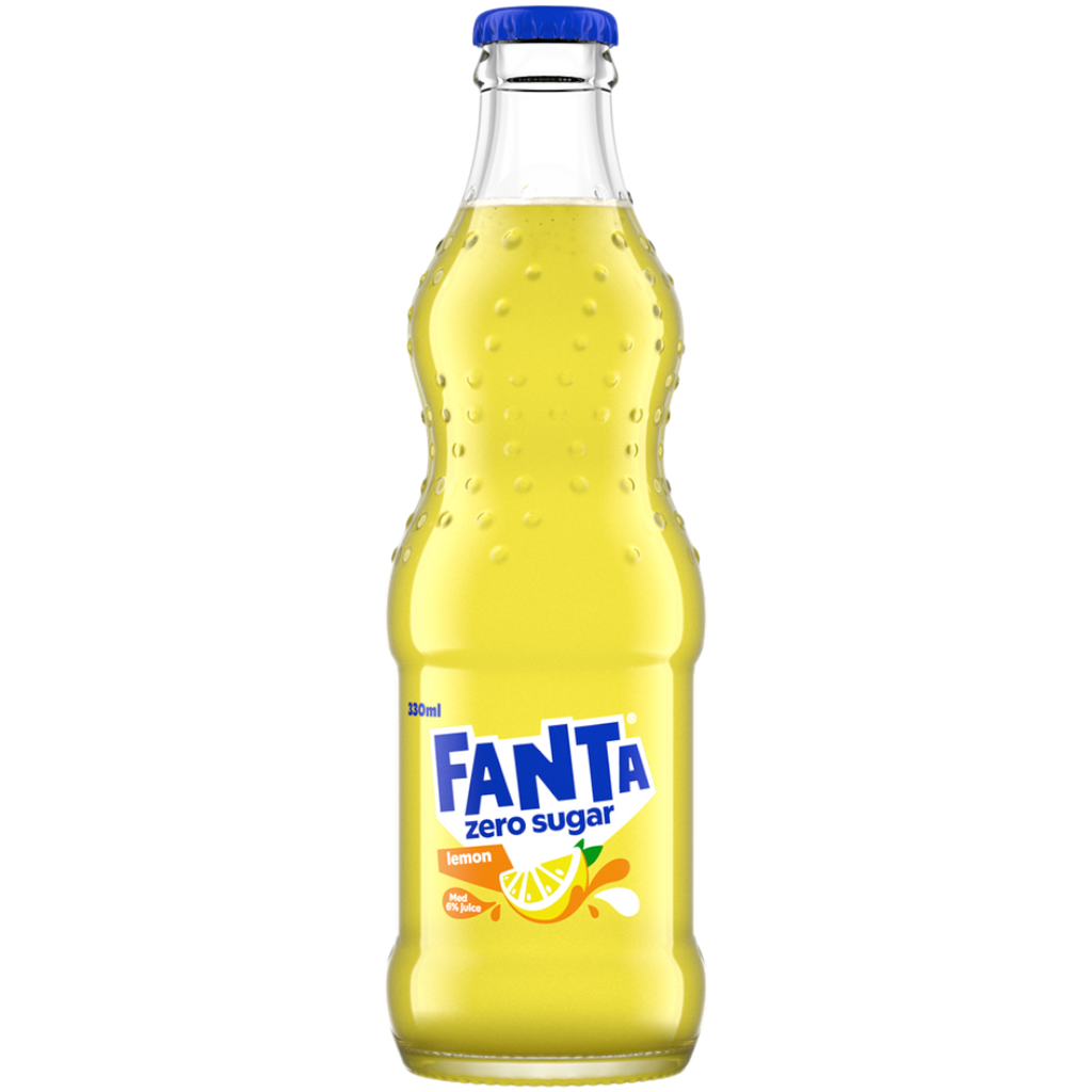 Fanta Lemon Zero Sugar Glass Bottle (Swedish) - 11.2fl.oz (330ml)