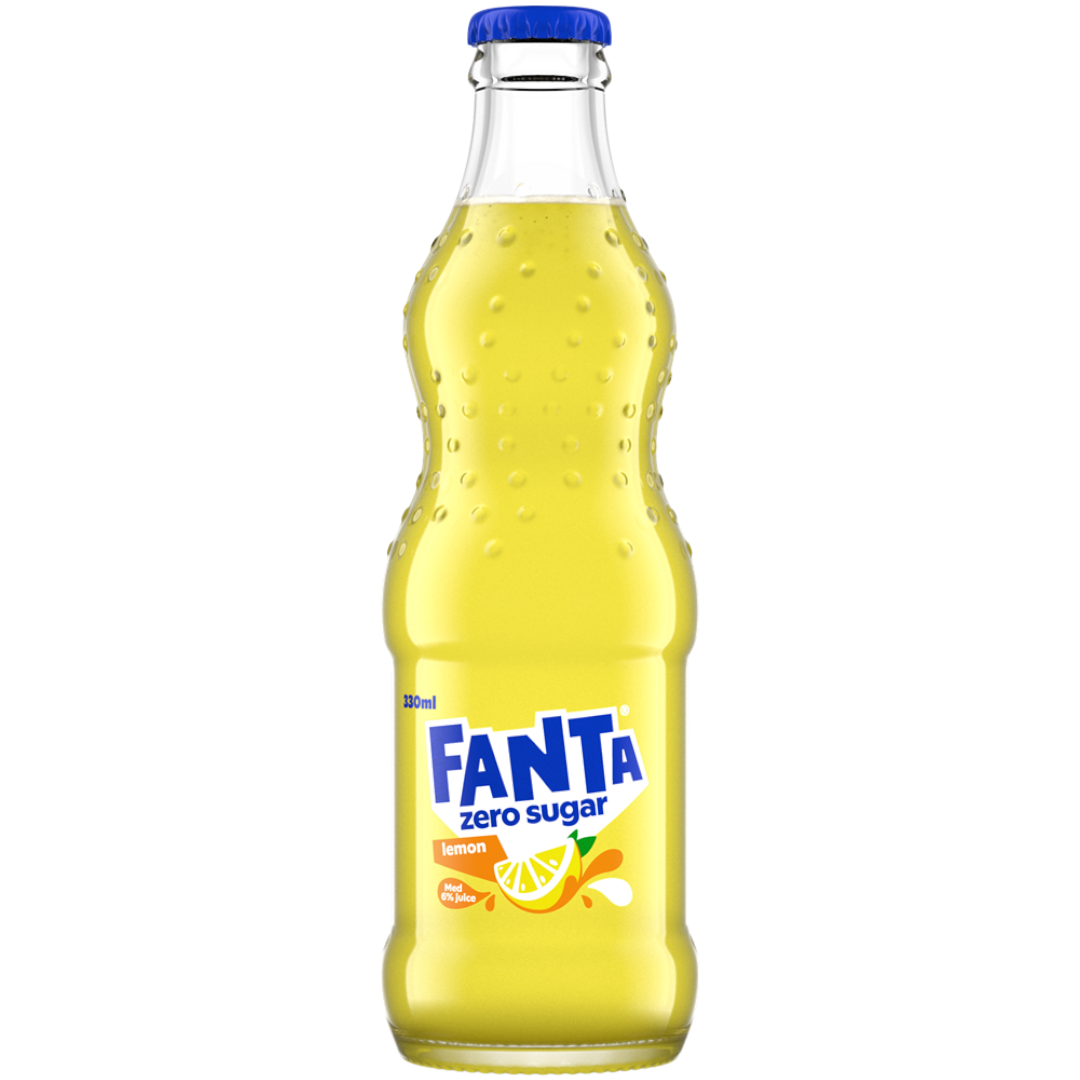 Fanta Lemon Zero Sugar Glass Bottle (Swedish) - 11.2fl.oz (330ml ...