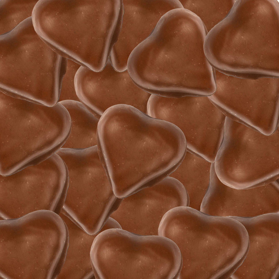 Chokladhjärtan (Chocolate-Coated Foam Hearts) (Swedish)