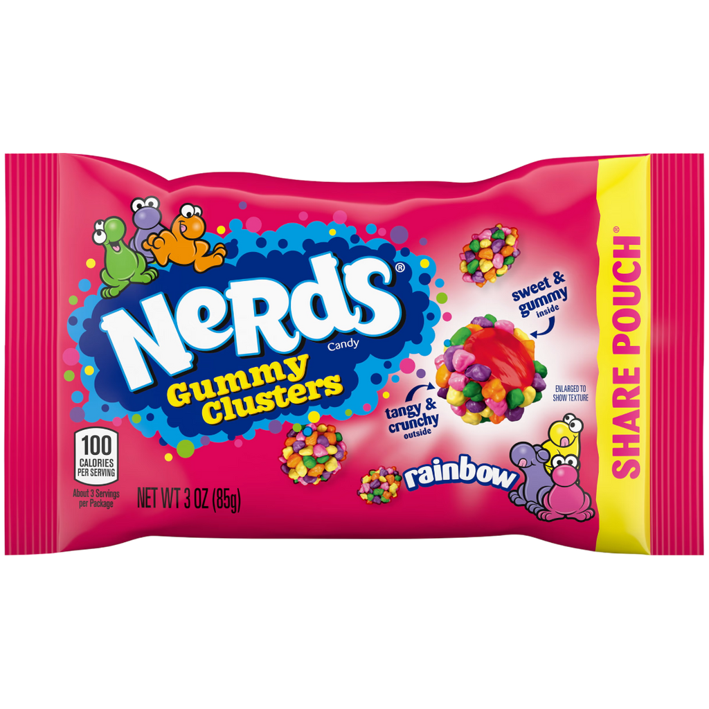 Nerds Gummy Clusters Rainbow Share Pouch - 3oz (85g)