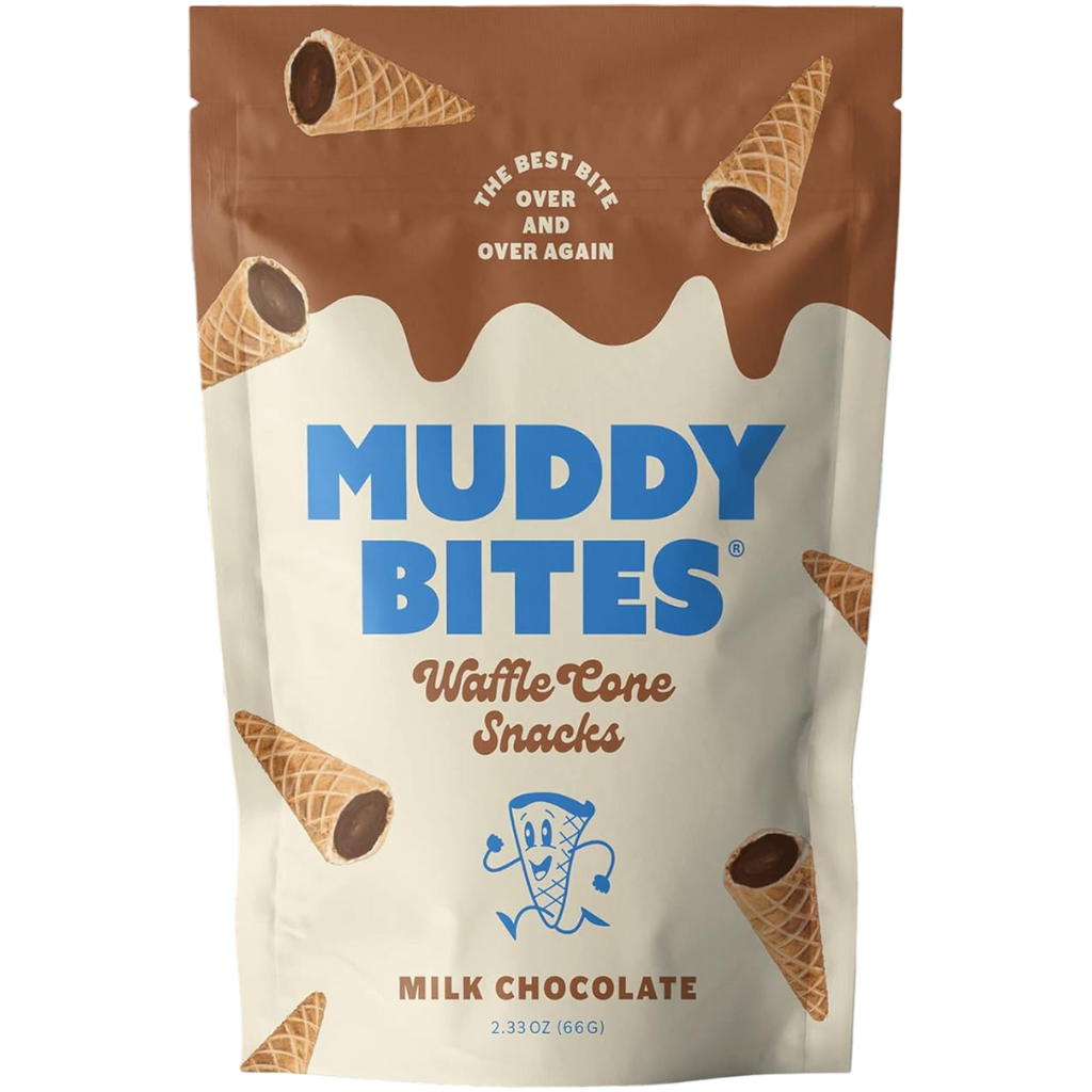 Muddy Bites Milk Chocolate Filled Waffle Cone Snacks - 2.33oz (66g)