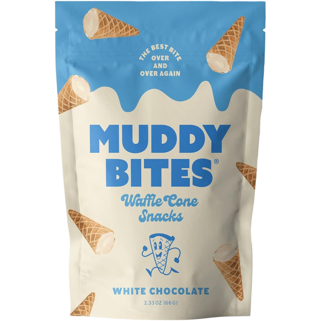 Muddy Bites White Chocolate Filled Waffle Cone Snacks - 2.33oz (66g)
