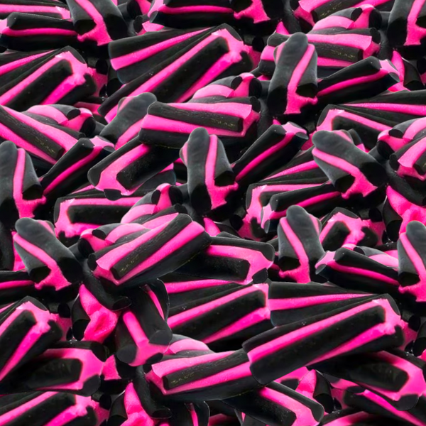 Jordgubb Lakrits-Skruv (Strawberry Fondant-Filled Liquorice Screws)