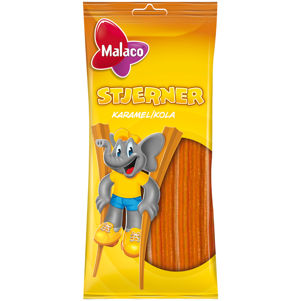 Malaco Stjerner Karamel (Caramel Star Straws) (Swedish) - 3.2oz (92g)