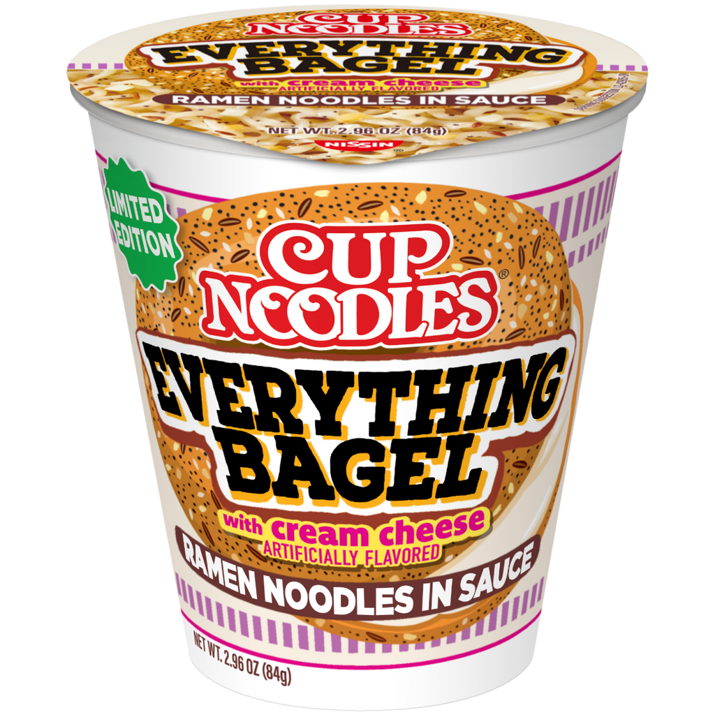 Nissin Cup Noodles Instant Ramen Everything Bagel With Cream Cheese Flavour (Limited Edition) - 2.96oz (84g)