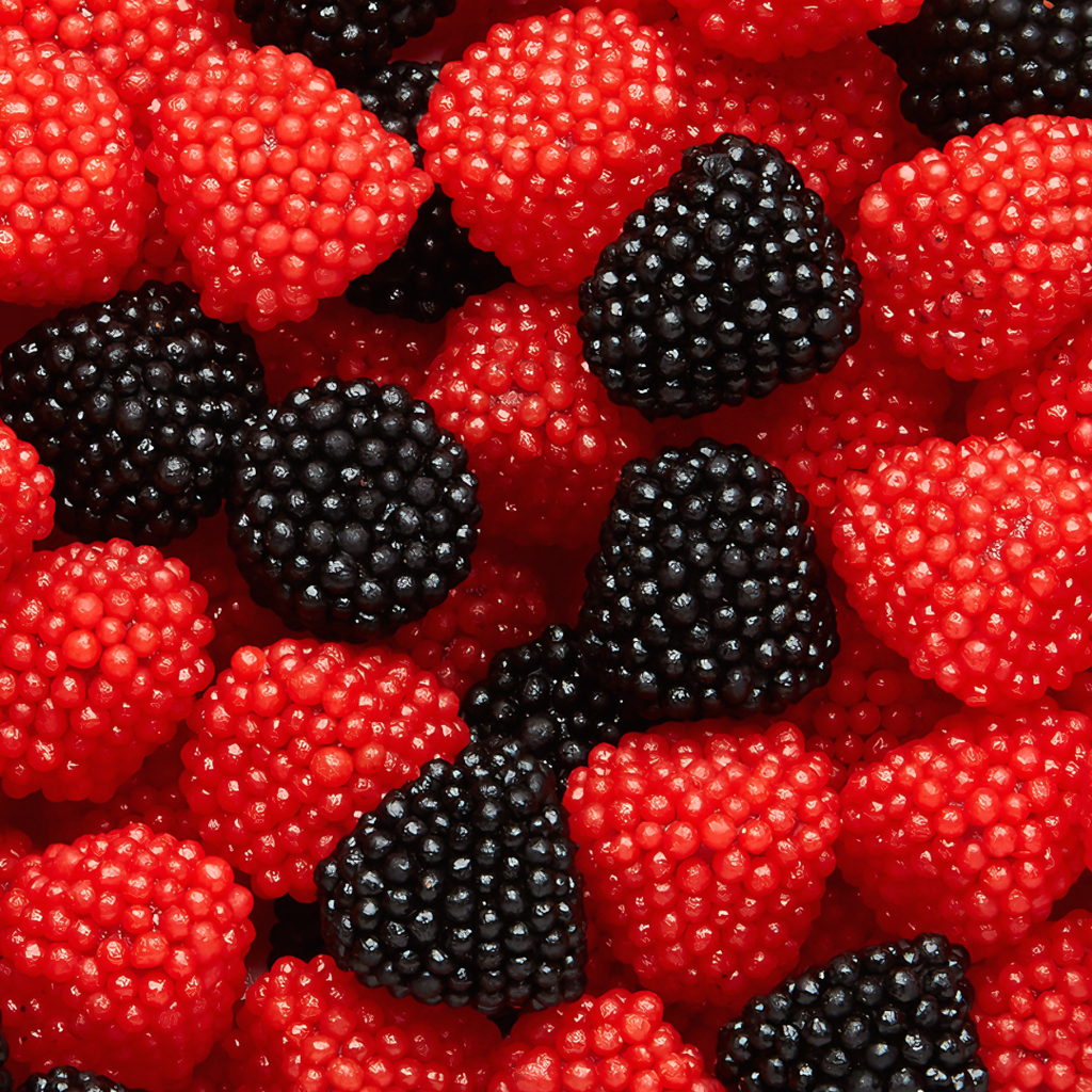 German Raspberries Haribo Berries (Raspberries & Blackberries) (German) | Poppin Candy