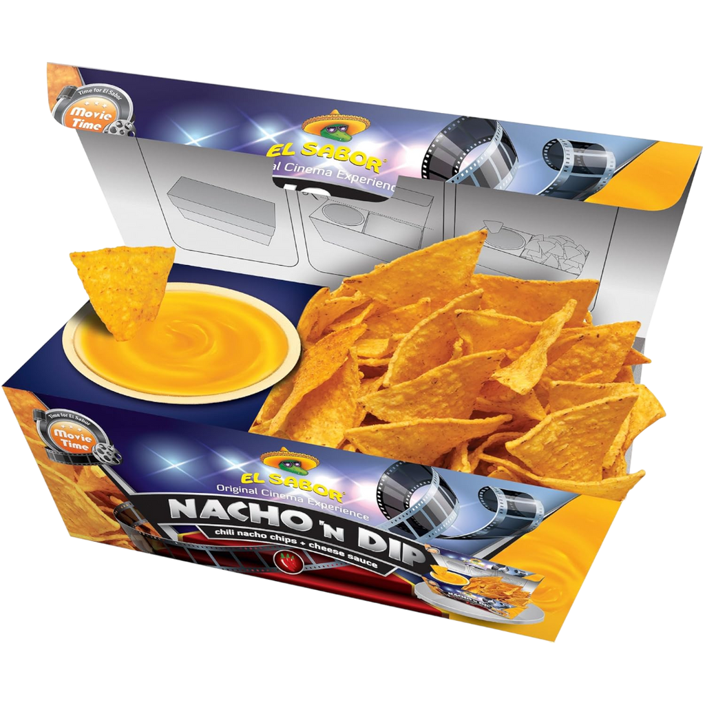 El Sabor Chilli Nachos 'N' Cheese Dip Movie Time Box - 6.2oz (175g)