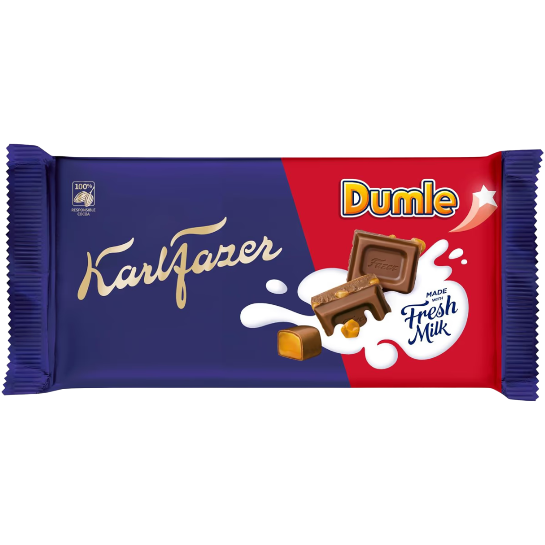 Karl Fazer Milk Chocolate With Dumle Big Block (Finland) - 5.1oz (145g)