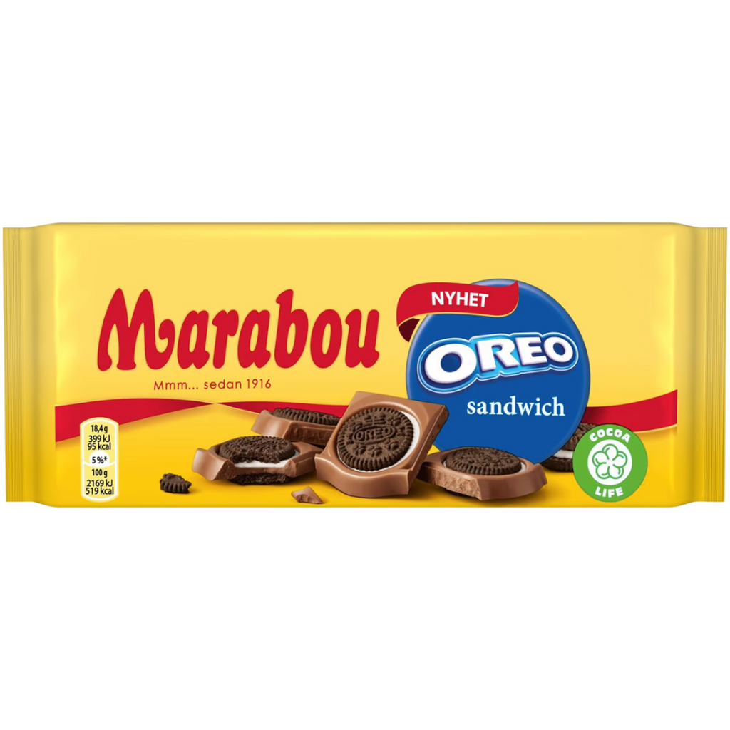 Marabou Oreo Sandwich Chocolate Block (Sweden) - 3.25oz (92g)