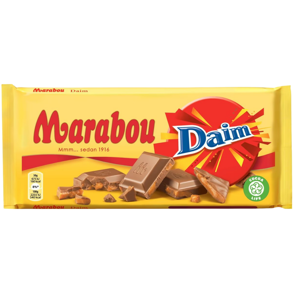 Marabou Daim Milk Chocolate Block (Sweden) - 3.53oz (100g)