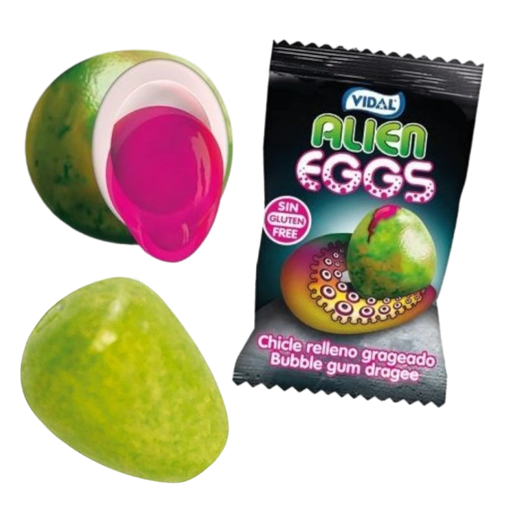 Vidal Alien Eggs Pineapple Melon Liquid Filled Bubble Gum - 0.18oz (5g)