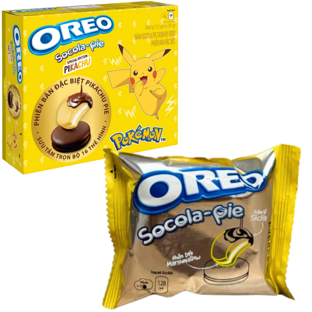 Oreo Pikachu Milk Chocolate Coated Yellow Socola Pie Cakester Single (Vietnam) - 1.1oz (30g)