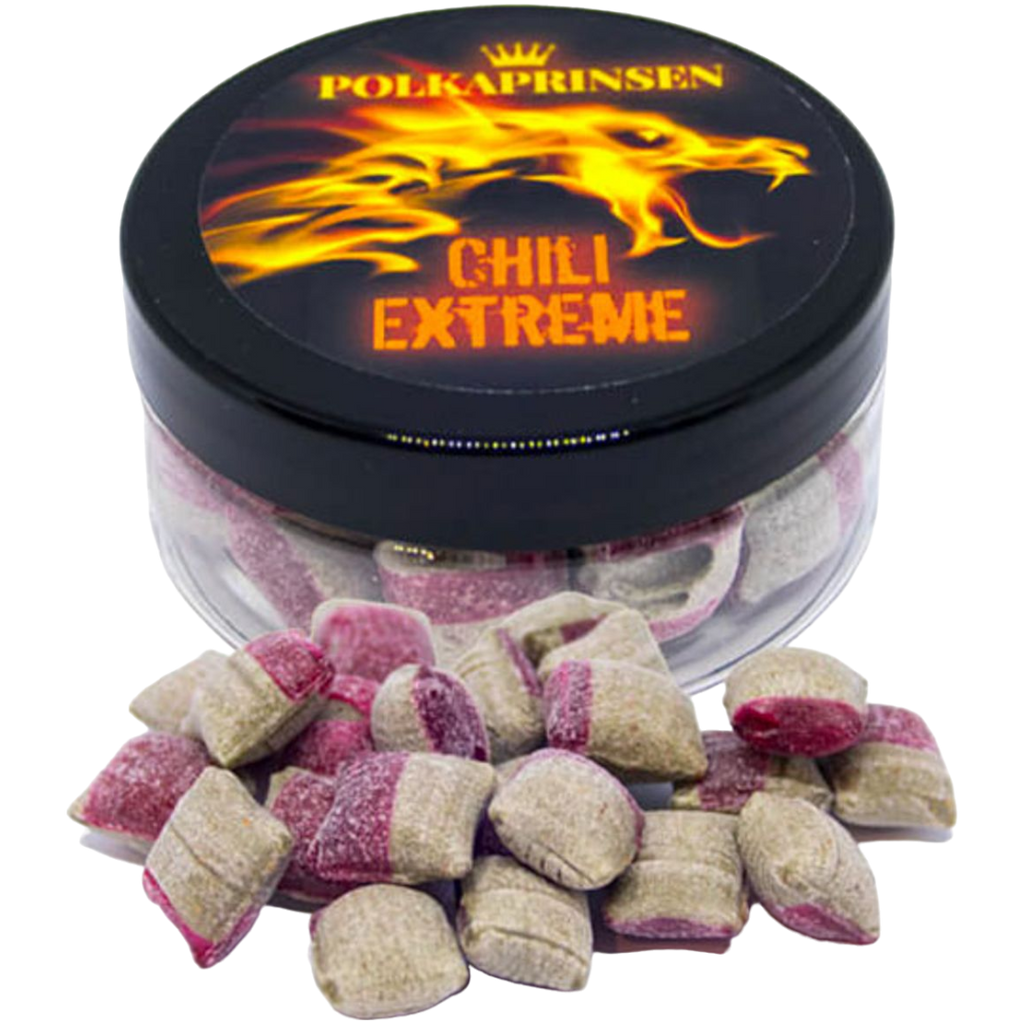 Polkaprinsen Chili Extreme (Chilli & Liquorice Hard Caramels) (Swedish) - 1.76oz (50g)