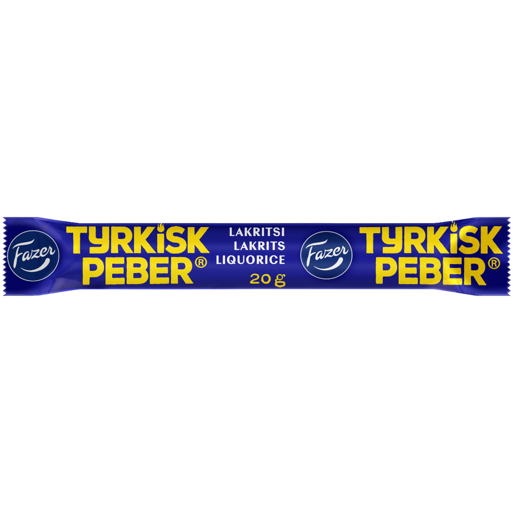 Fazer Tyrkisk Peber Stång (Spicy Turkish Pepper Salted Liquorice Stick) (Finnish) - 0.71oz (20g)