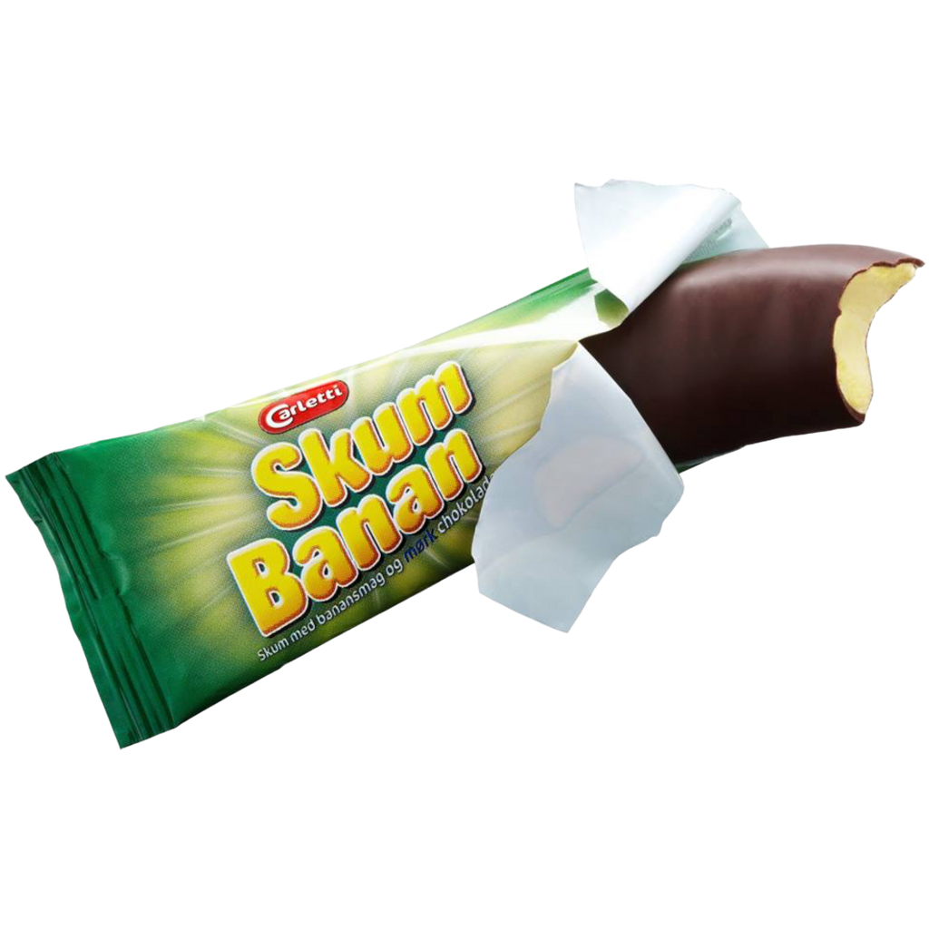 Carletti Skumbanan (Chocolate-Coated Foam Banana Bar) (Danish) - 0.88oz (25g)