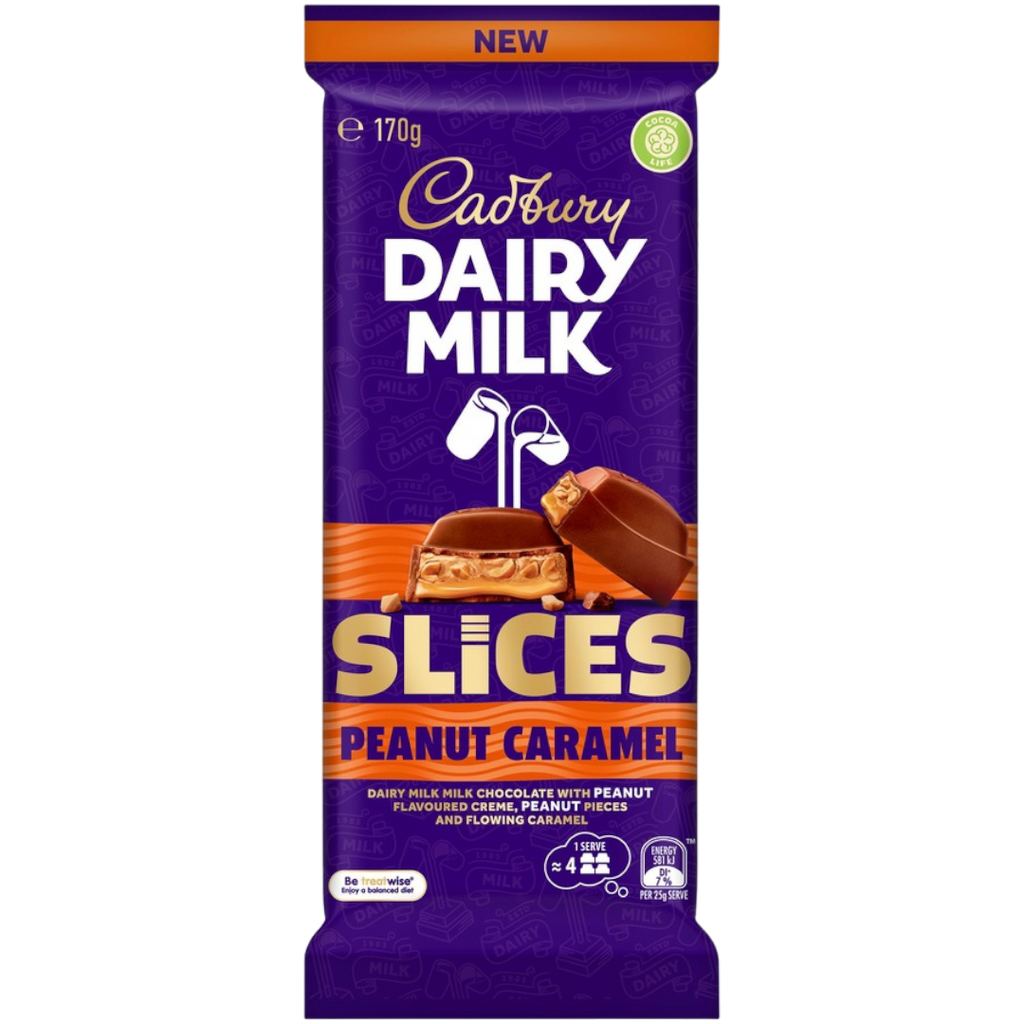 Cadbury Dairy Milk Slices Peanut Caramel Chocolate Block (Australia) - 6oz (170g)