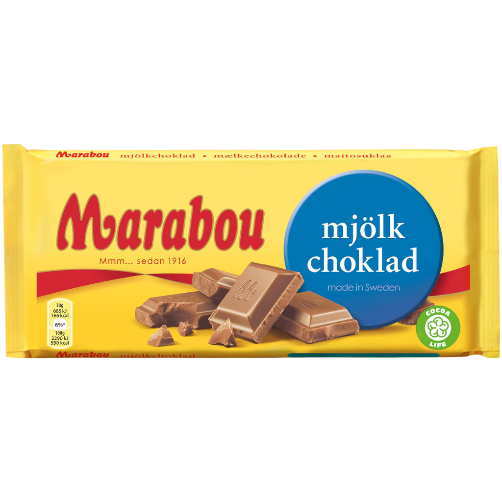 Marabou Mjölkchoklad (Original Milk Chocolate) Block (Sweden) - 3.53oz (100g)