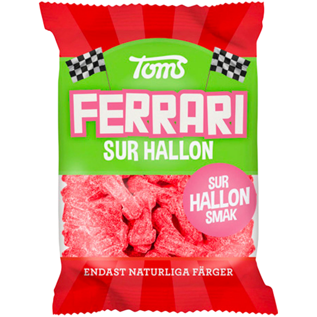 Ferrari Sur Hallon (Sour Raspberry Ferraris) Peg Bag (Danish) - 4.23oz (120g)