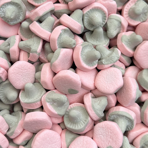 Hallon Lakrits Svamp (Raspberry Liquorice Foam Mushrooms)