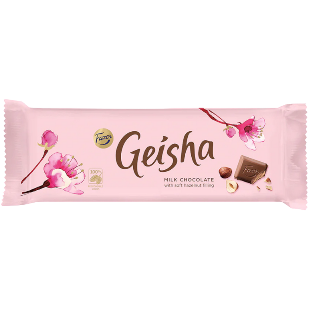 Fazer Geisha Milk Chocolate With Soft Hazelnut Filling Big Bar (Finland) - 2.19oz (62g)