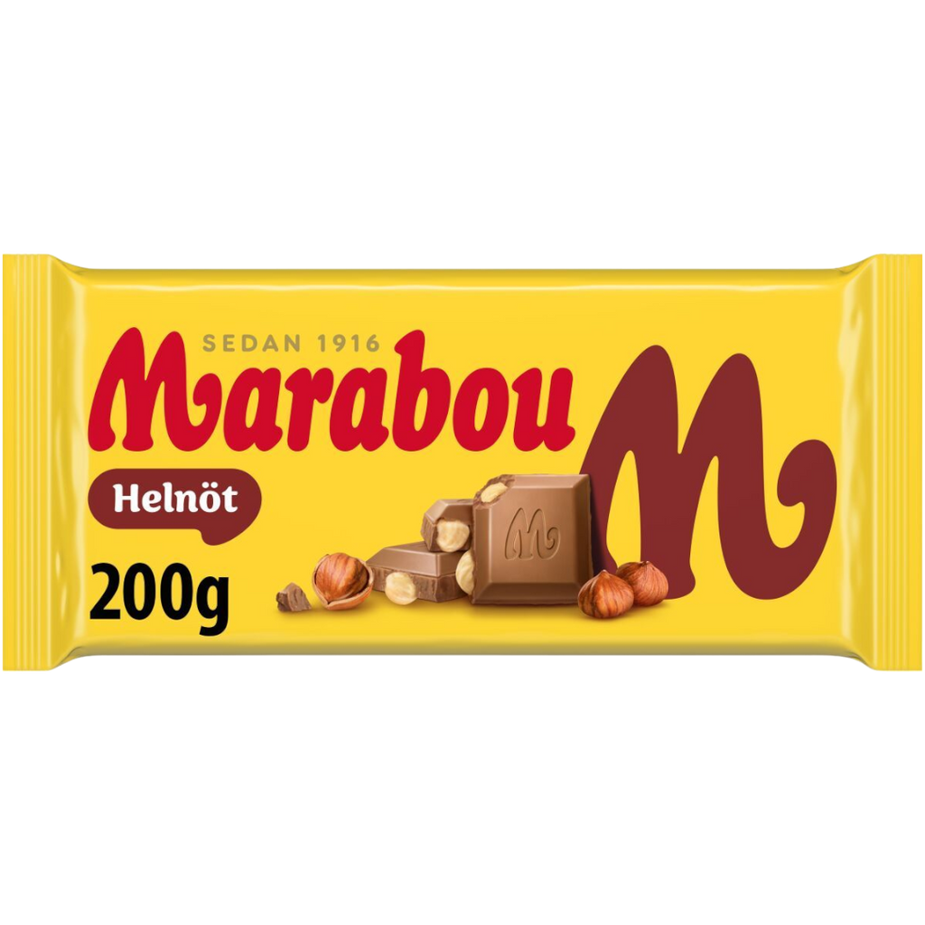 Marabou Helnöt (Whole Nut) Chocolate Block (Sweden) - 7.05oz (200g) BB:30/06/24