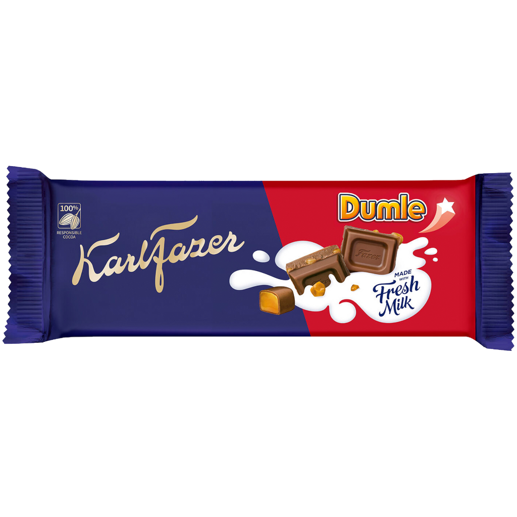 Karl Fazer Milk Chocolate With Dumle Bar (Finland) - 2.47oz (70g)BB: 18-08-24