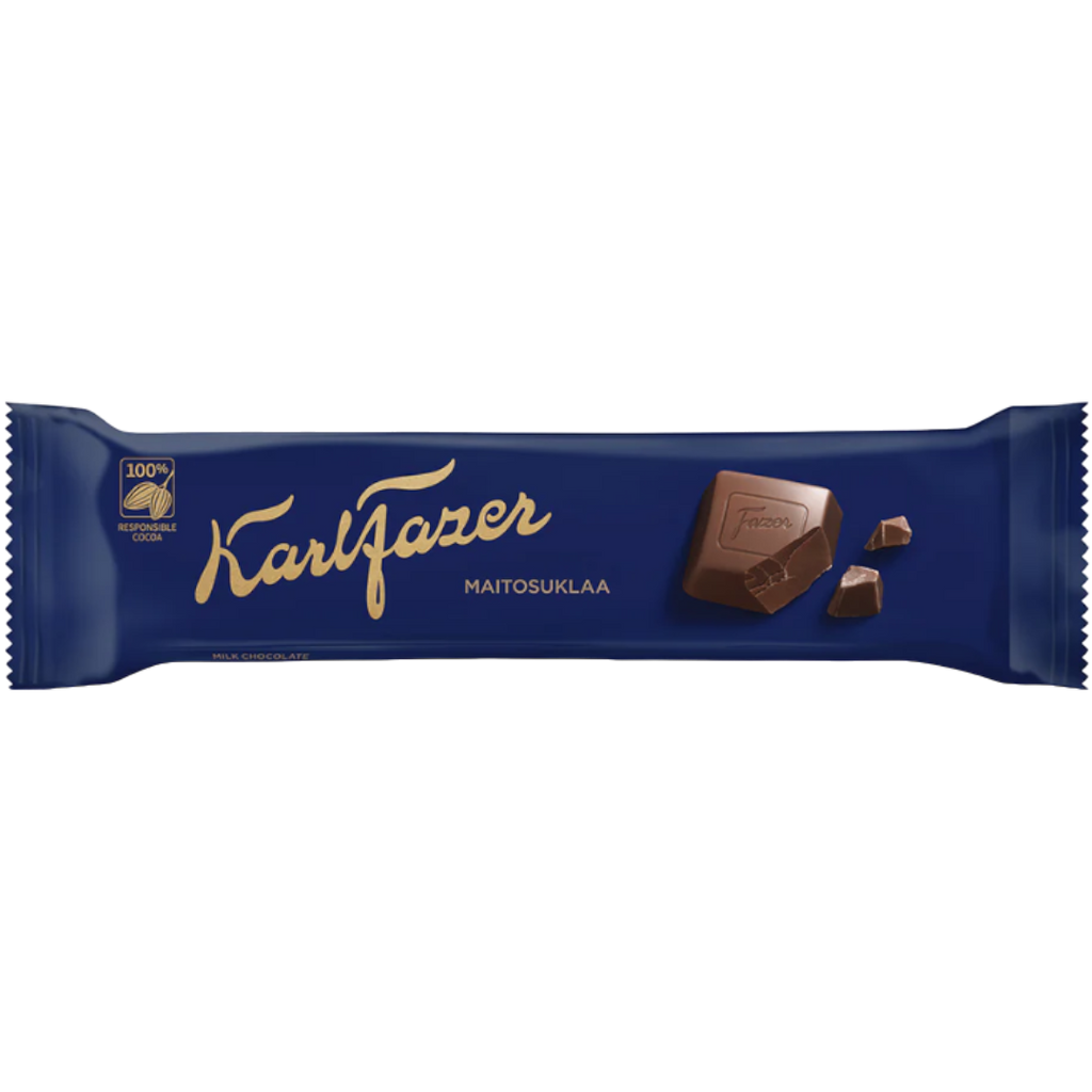 Karl Fazer Milk Chocolate Bar (Finland) - 1.38oz (39g)