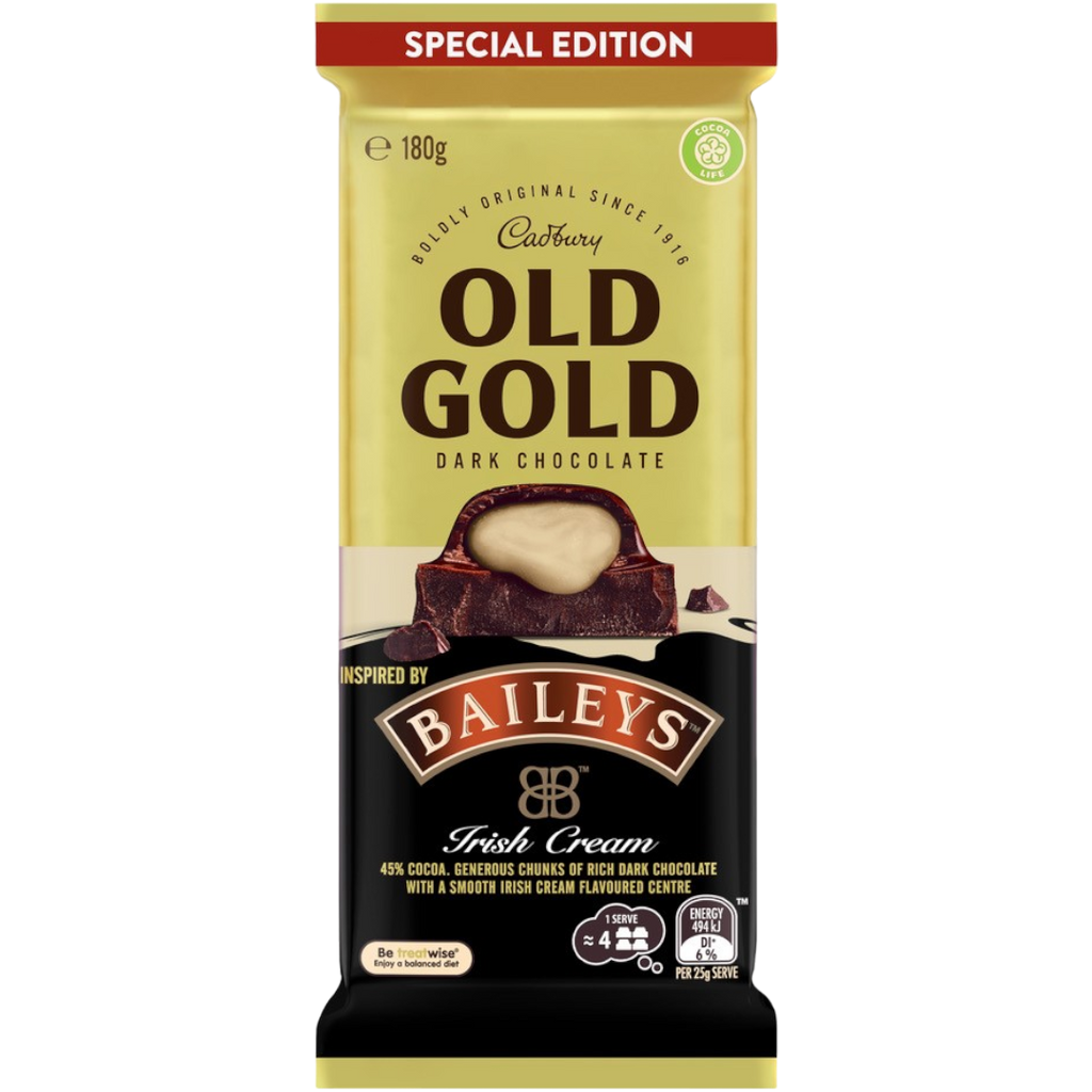 Cadbury Old Gold Baileys Irish Cream Special Edition Chocolate Block (Australia) - 6.35oz (180g)