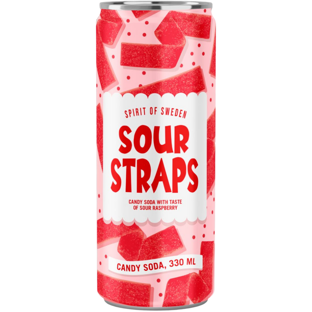 Sour Straps Candy Flavoured Soda (Swedish) - 11.2fl.oz (330ml)