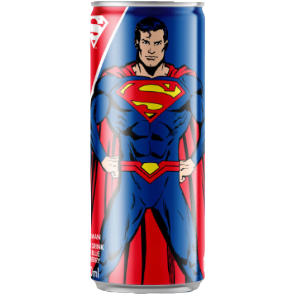 Superman Sour Blue Raspberry Soda (Swedish) - 8.45fl.oz (250ml)