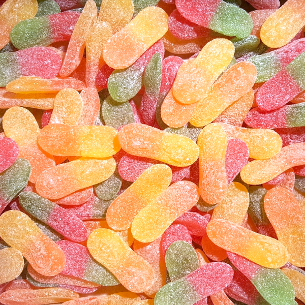 Syrliga Tungor (Banana-Peach & Grapefruit-Raspberry Sour Tongues)