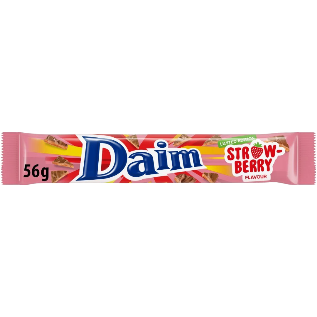 Daim Strawberry Chocolate Bar Limited Edition (Sweden) - 1.98oz (56g)