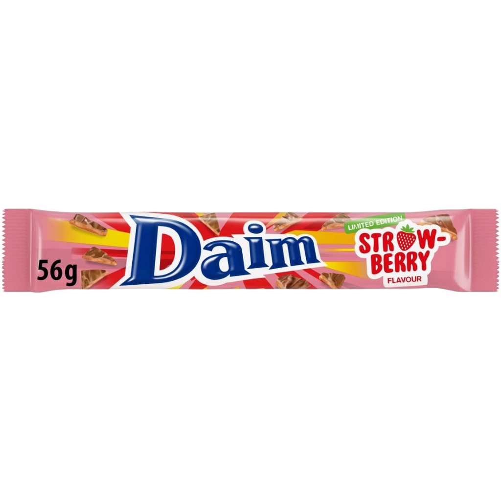 Daim Strawberry Chocolate Bar Limited Edition (Sweden) - 1.98oz (56g)